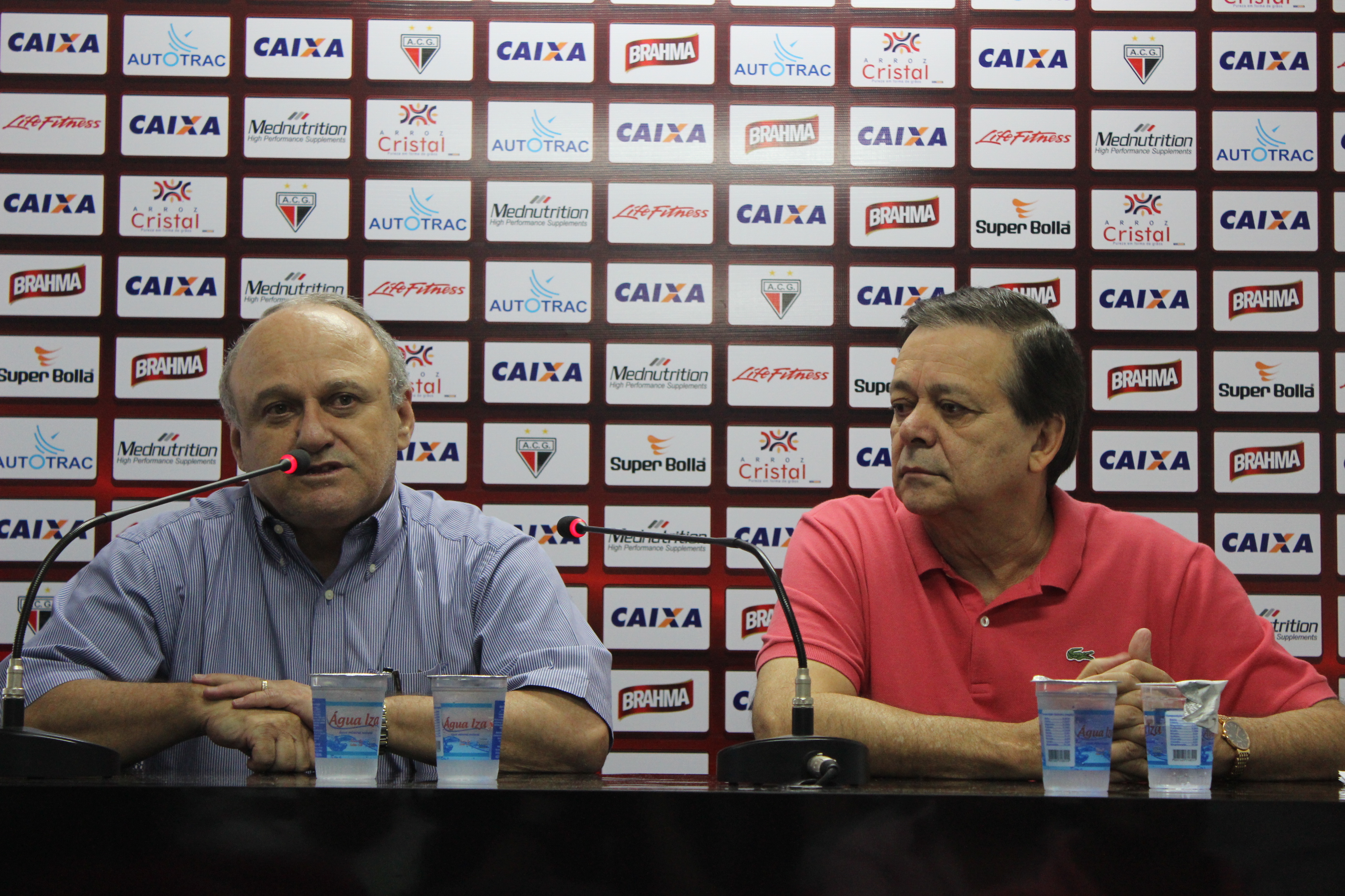 Presidente do Atlético, Valdivino de Oliveira, e o vice-presidente, Jovair Arantes