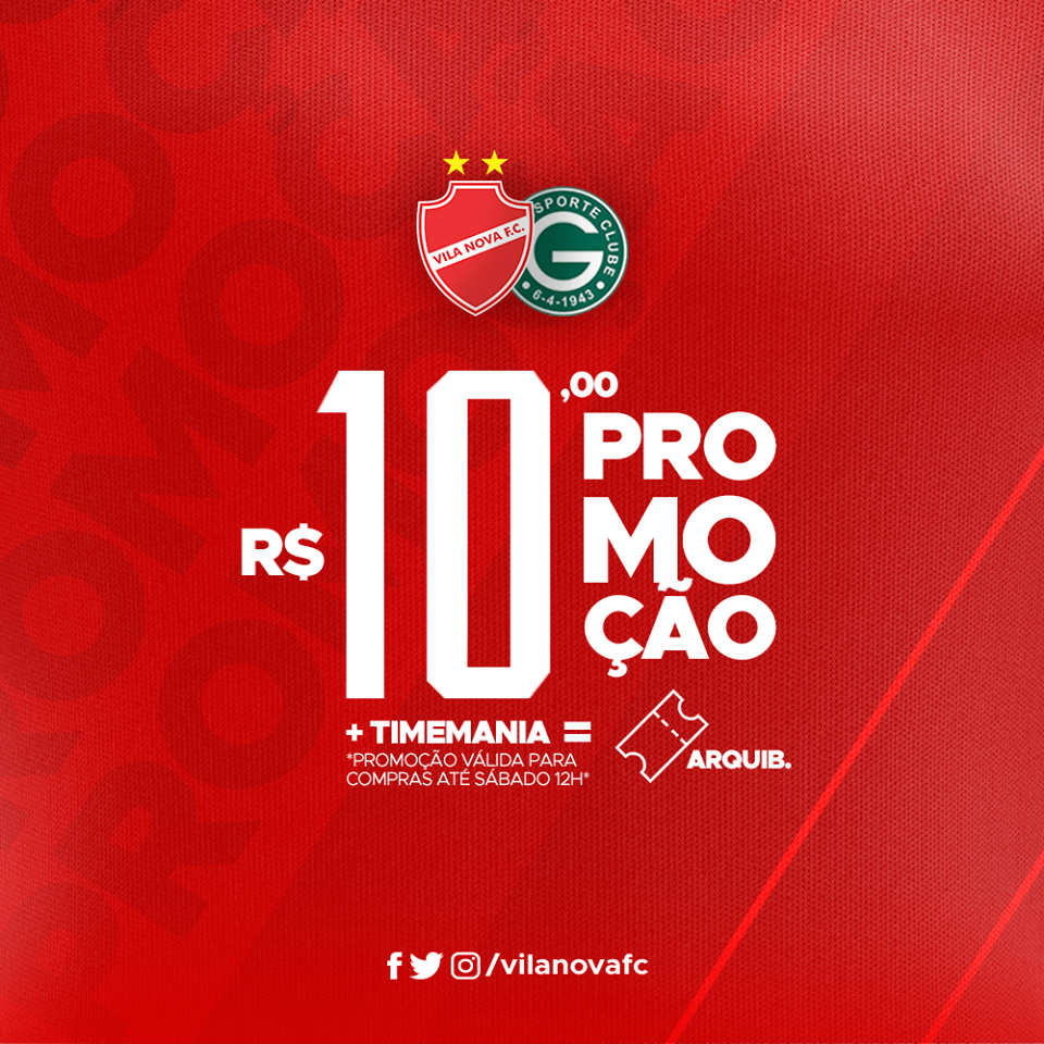 Folder ingressos Vila x Goiás - Série B 2018